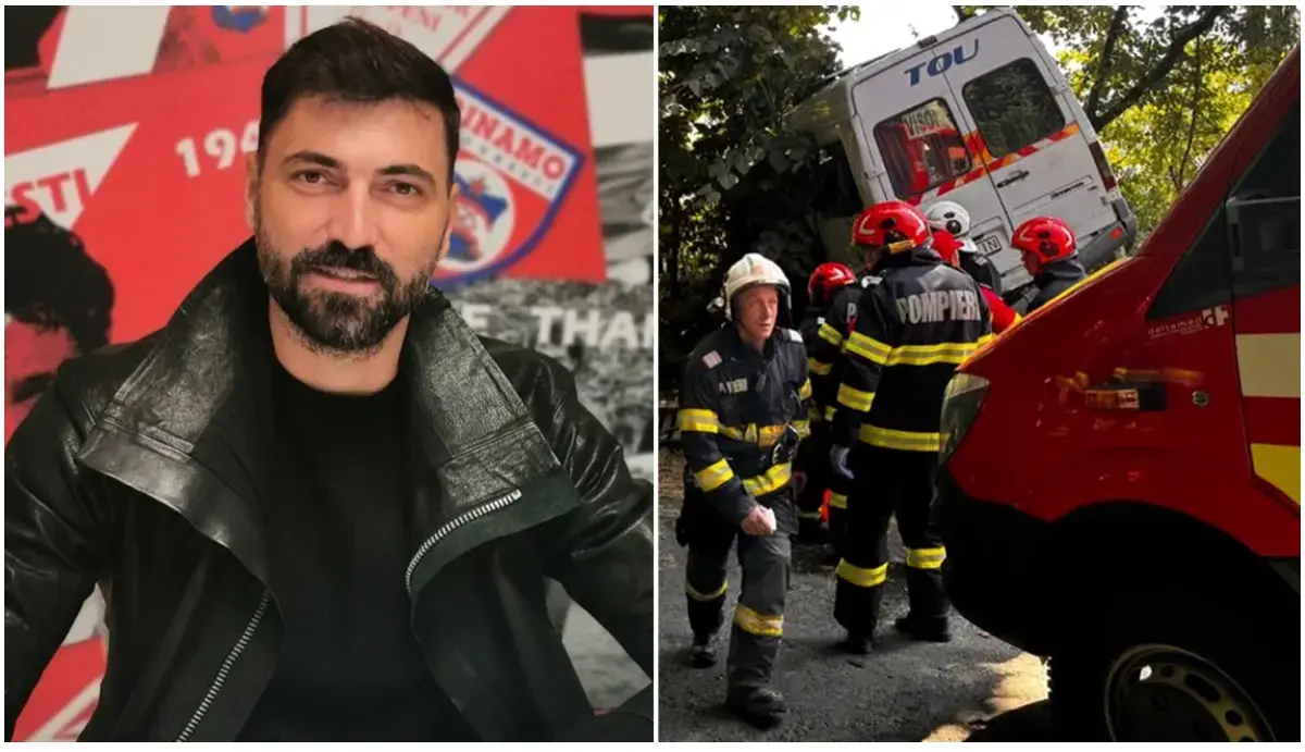 Groază în microbuz: juniorii dinamoviști, la un pas de tragedie după ce șoferul a intrat într-un copac