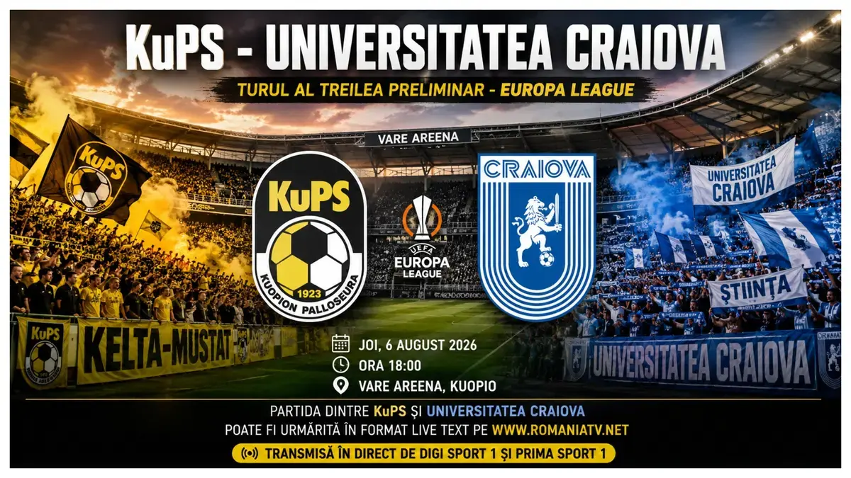 LIVE KuPS – Universitatea Craiova (ora 18:00): Surprize în primul „11” european