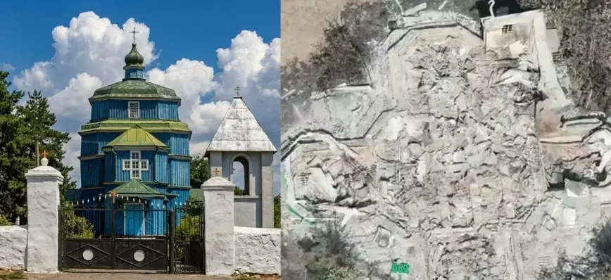 Rușii au distrus o biserică istorică de lemn, un monument unic al patrimoniului ucrainean