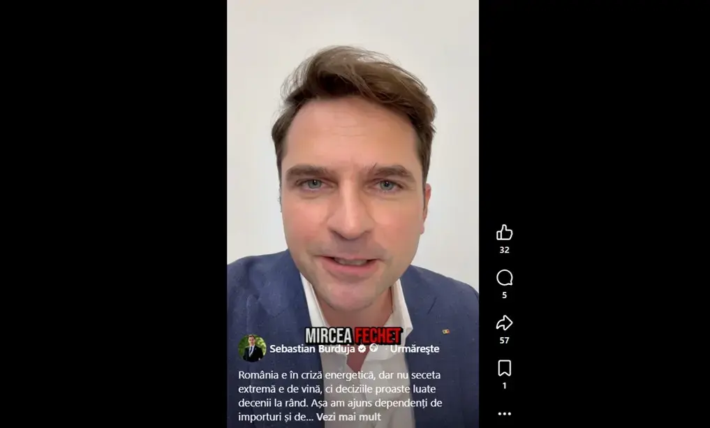 Sebastian Burduja critică dependența energetică a României și atacă opoziția în contextul secetei