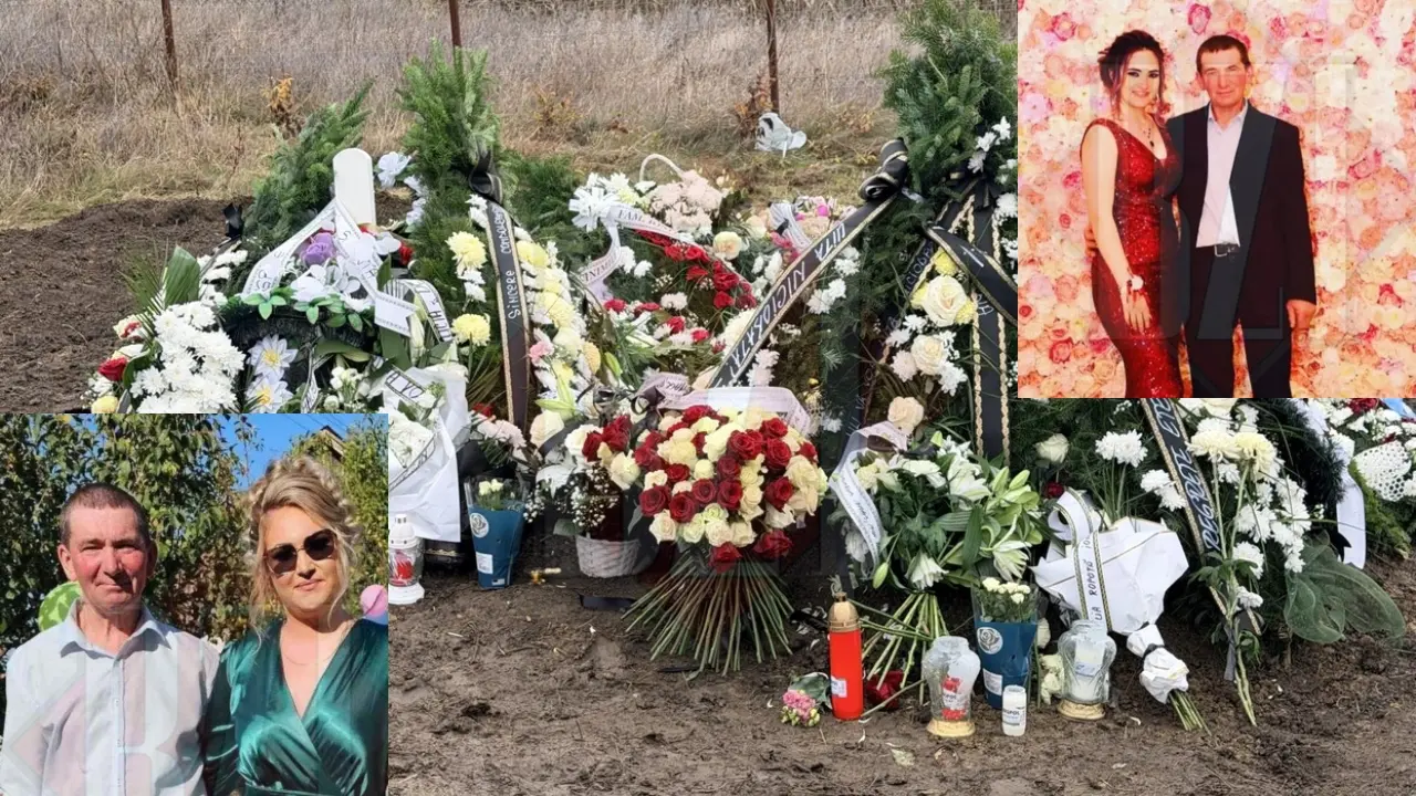 Diana și tatăl ei, decedați într-un accident rutier la Iași, au fost îngropați sub morminte acoperite cu flori
