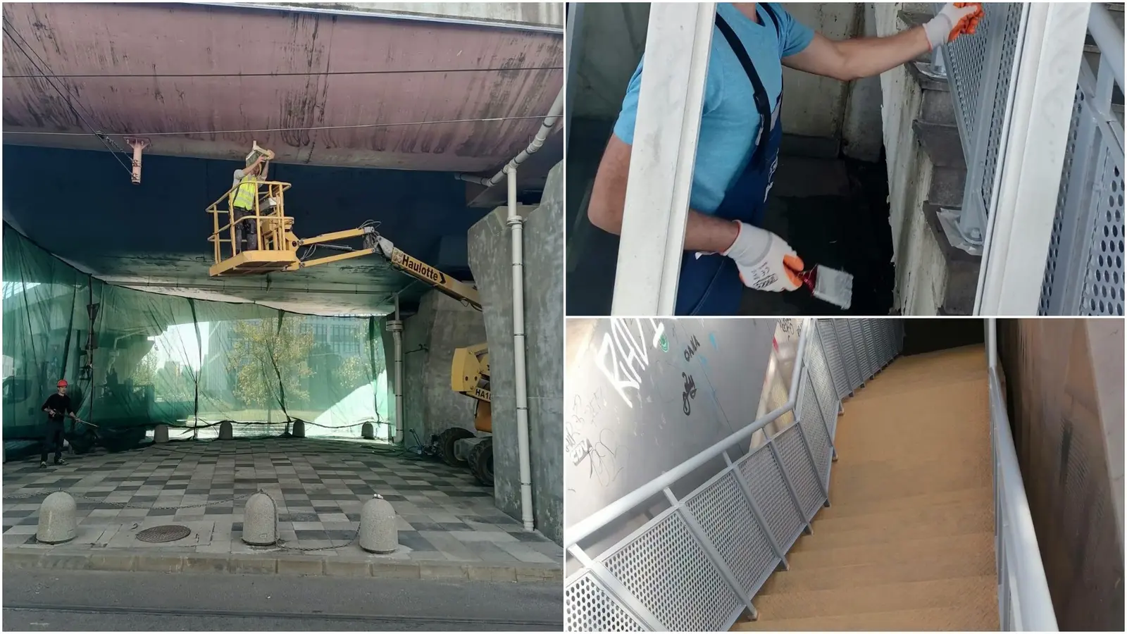 Pasajul Basarab intră în reparații: scările au fost curățate de rugină