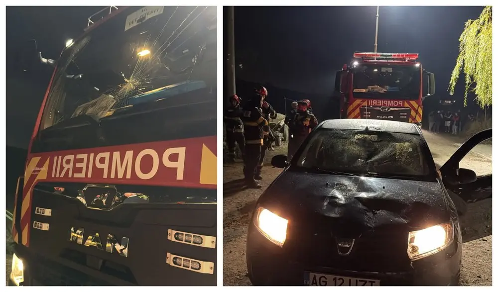Pompier lovit cu o cărămidă de localnici la un incendiu în Ștefănești