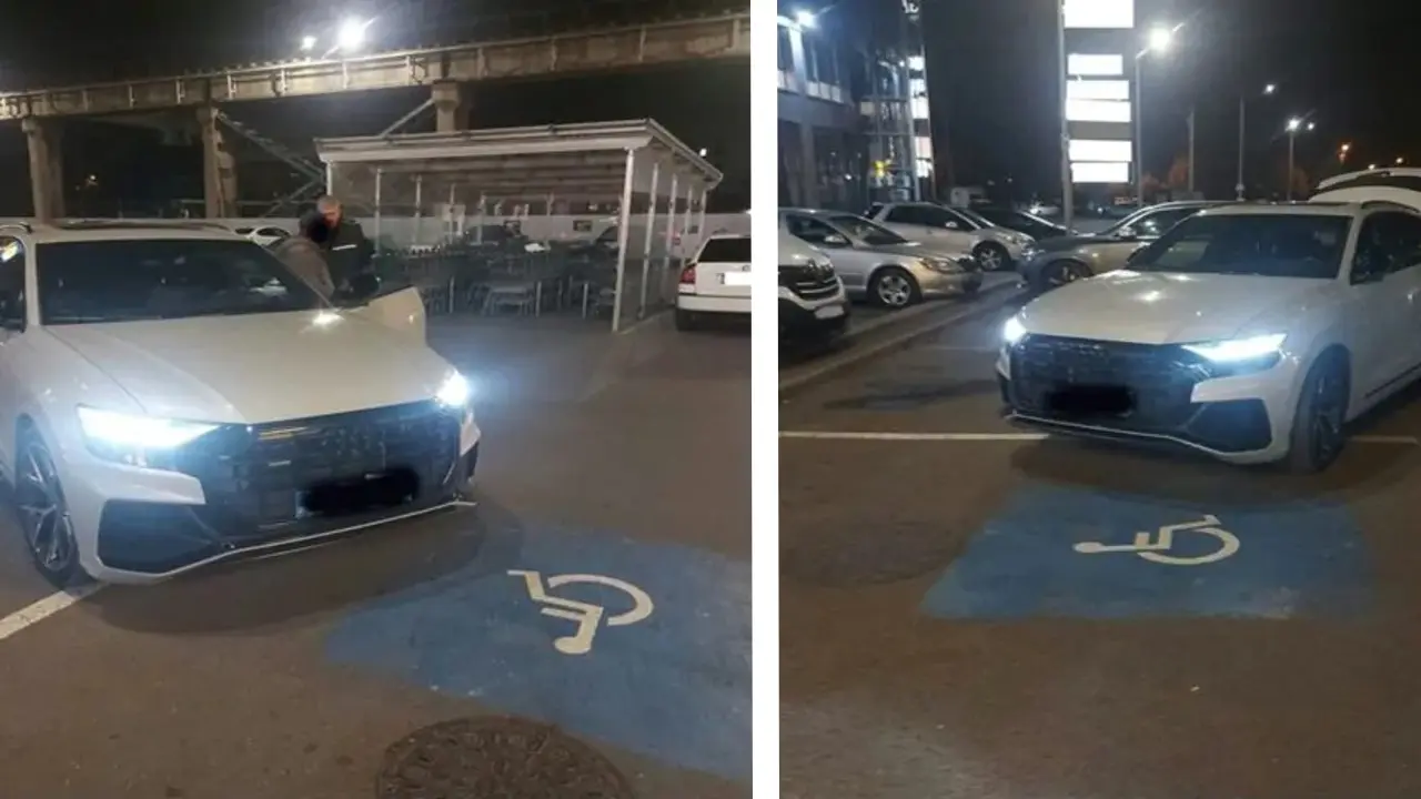 Șofer din Timișoara a parcat pe două locuri pentru persoane cu handicap